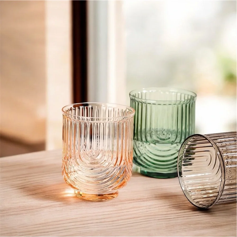 NEW West Elm (Set of 6) Colorful Stemless Wine Water Glasses Drinkware Bar Cups